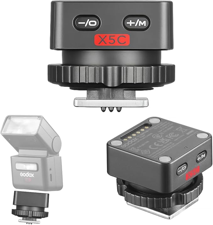 Godox X5C X5 C TTL Wireless Flash Trigger for Canon, GODOX X5-C for IT32 Mini TTL Flash, Hotshoe & Trigger in One, Flexible Magnetic Design, Instant Wireless Communication Without Manual Pairing
