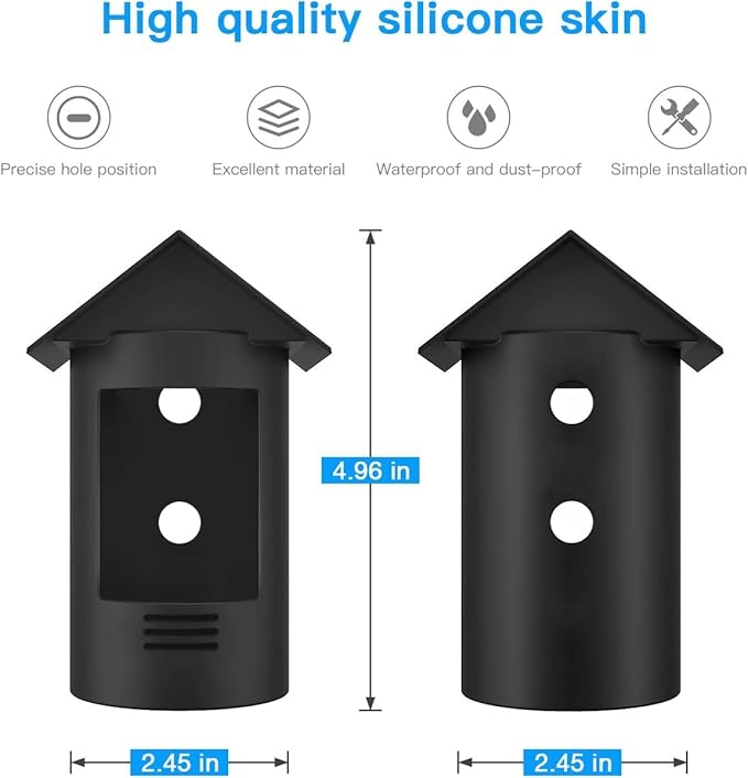 HOLACA New Water-Proof Silicone Cover Protective Case for Stick Up Cam Cam Battery HD Security Camera(3rd Generation) - Anti-Scratch Protective Cover for Full Protection (Black)