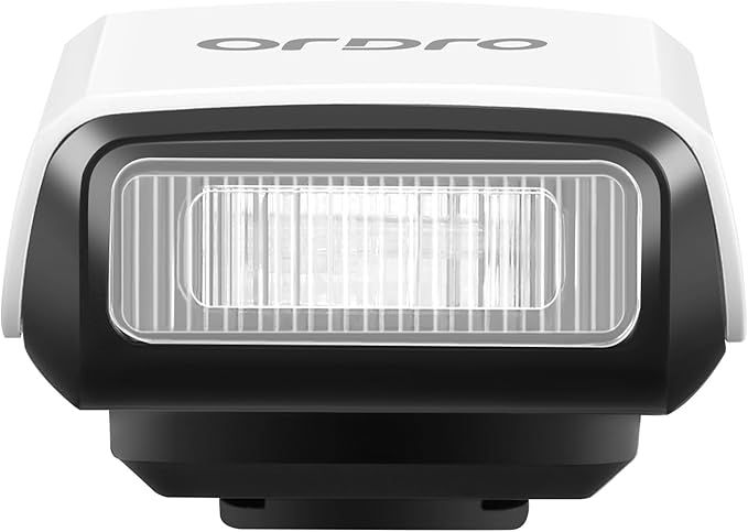 ORDRO FL-10 Mini Camera Flash Camera Flash Speedlite for Fuji/Sony/Nikon/Canon, Digital Film Cameras, Portable Mini hot Shoe Flashlight for DSLR Cameras (White)