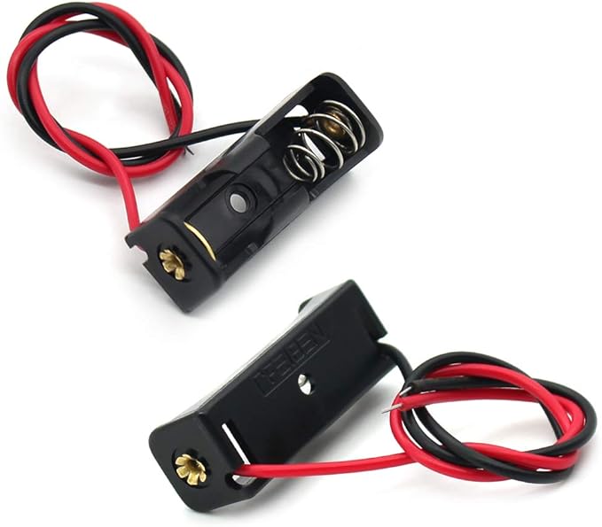 8 Pack A23 Battery Holder Box with Wire Leads 12V 23A Battery Holder Spring Clip Case Black Plastic Housing.
