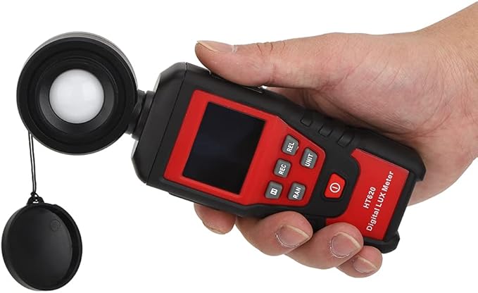 HT620 Portable Light Meter Digital Luxmeter Illuminometer Lux FC Measurement for Photography Studio Lighting Engineers ABS 185x60x30mm