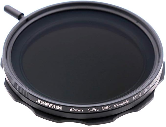 JONGSUN 62mm Variable ND Filter, S-Pro MRC 16 Layers Nano Coatings, More Than 10 Stop ND2-ND1000 Stepless Adjustment Graduated, Lens Cloth Kit, Camera Neutral Density Filter
