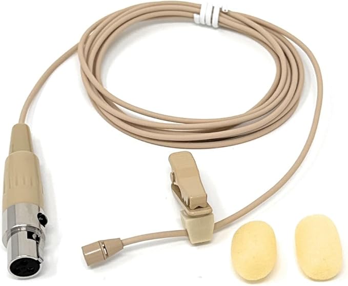 J&P Beige Lavalier Lapel Mic w/ 3-pin mini XLR for GTD Audio G-787, G-733, G-622