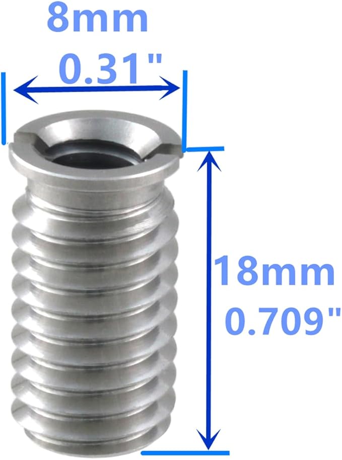 Stainless Steel 1/4"-20 Female to 3/8"-16 Male Convert Screw Adapter 4 Pieces 18mm Height