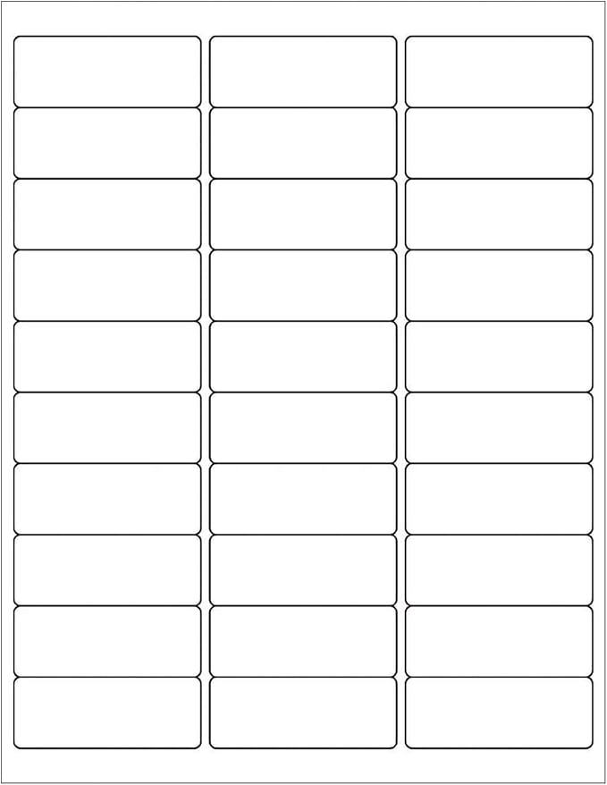 (2000 Sheets, 60000 Labels) Sticker Paper, 1" x 2 5/8" Shipping Address Labels, 30 Per Page Self Adhesive Mailing Label for Laser and Inkjet Printers