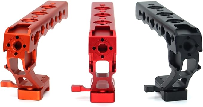 SZJELEN Universal Top Handle Quick Release NATO Grip with NATO Rail for DSLR Camera Cage, with 3 Cold Shoe Adapters to Mount DSLR Camera with Microphone/LED Light/Monitor (Black with NATO Rail)