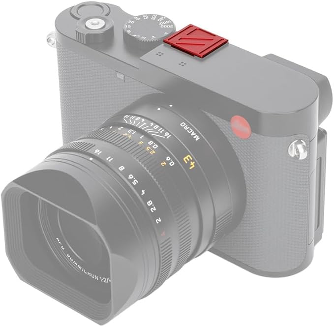 JJC Hot Shoe Cover Cap for Leica Q3 43/ Q3/ Q2 Cameras, Aluminum Alloy Shoe Mount Protector with Full-Coverage Design and Silicone Pad, Anti-Scratches & Dustproof-Red