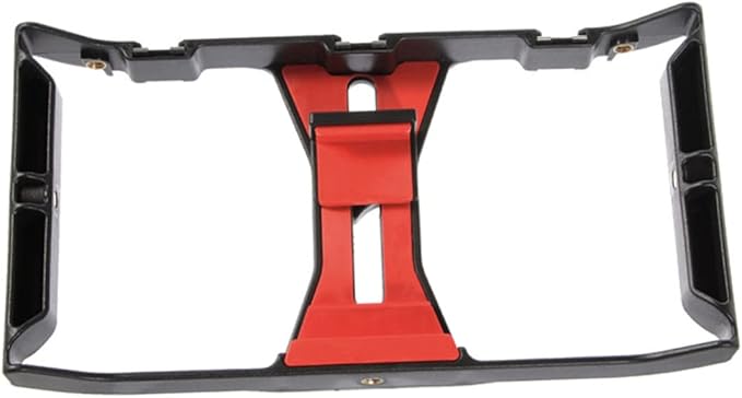 Smartphone Radio Rig Handheld Camera Holder for Filmmaking Vlogging and Live Streaming Portable Phone Bracket Compatible with Smartphones for and Black Red