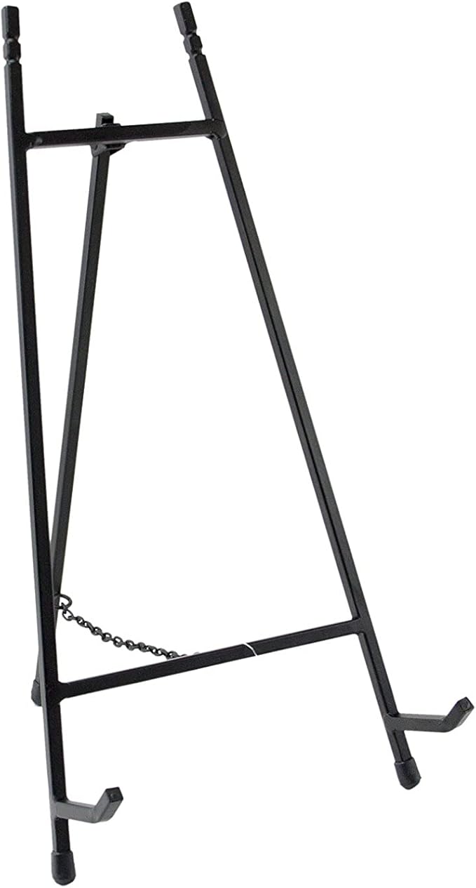 Red Co. 13” Tall Modern Metal Tripod Plate Stand and Art Holder Easel, Black
