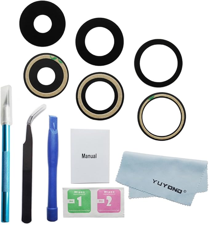 3pcs OEM Original Rear Camera Glass Lens Replacement for iPhone 14 Pro and for iPhone 14 Pro Max with Adhesive Preinstalled with Repair Tools Kit and Installation Manual