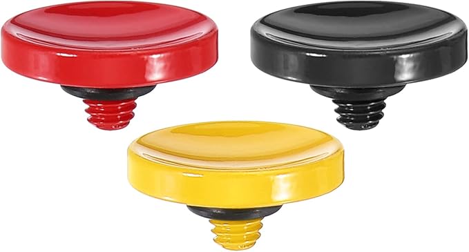 PATIKIL Camera Shutter Button, 3 Pack Soft Shutter Release Button Pure Copper Camera Button Concave, for Nikon for Fujifilm for Leica Red/Black/Yellow