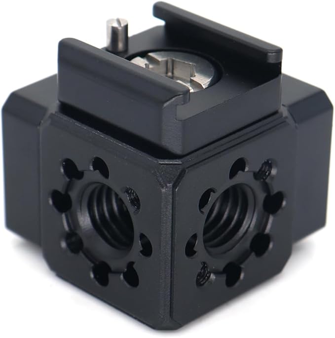 SZJELEN Camera Mount Extension Bracket with Cold Shoe Mounts for Camera Cage Tripod Magic Arm Microphone LED Video Light,Shoe Mount Holder with 1/4'' 3/8'' Arri Thread and Arri-locating Hole