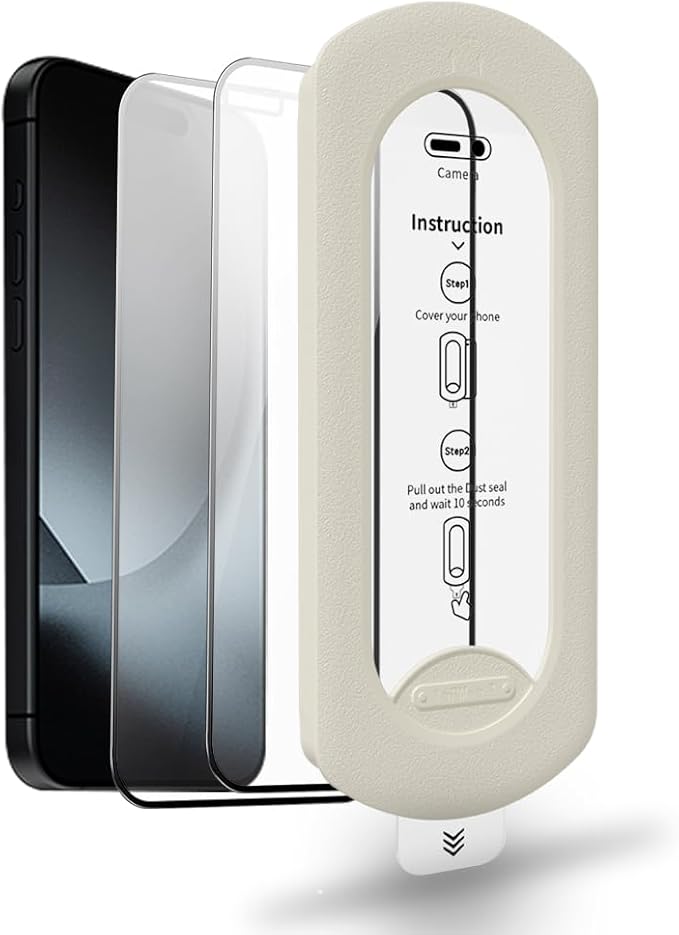 Hillinkit 3 Pcak Screen Protector for iPhone 17 Pro max, Easy Auto-Align Install Kit, 6.1" Tempered Glass, 9H Hardness, Ultra HD Clear, Case Friendly with Easy Installation Tool