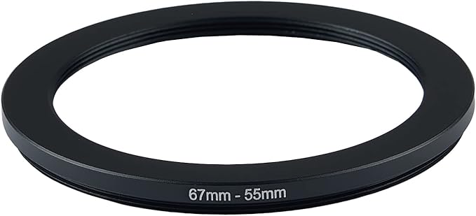 67mm to 55mm Step Down Ring Filter Adapter Applicable to All Brands of UV ND CPL Filter (67mm-55mm)