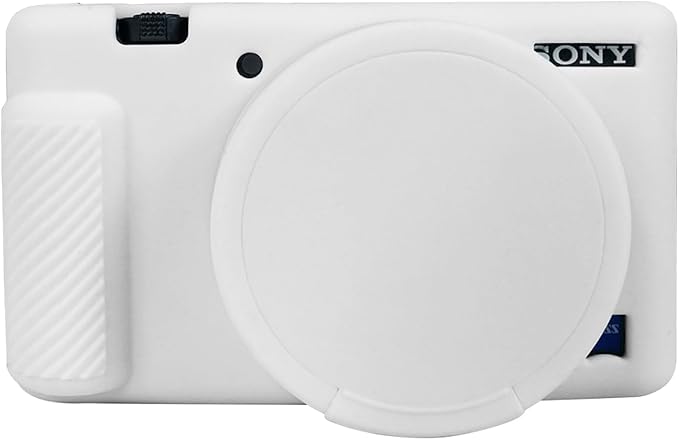 Camera Case for Sony ZV-1, ZV1 Camera Cover Silicone Camera Sleeve Body Skin Protective Case with Removable Lens Cap for Sony ZV 1 Digital Camera,White