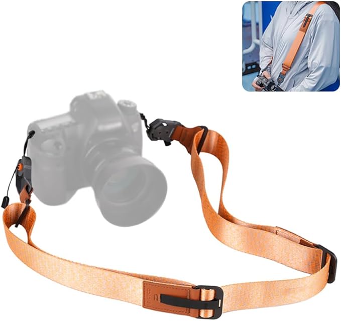 XILETU Camera Strap Shoulder strap with magnetic adsorption function for easy installation and removal of the camera (Orange)