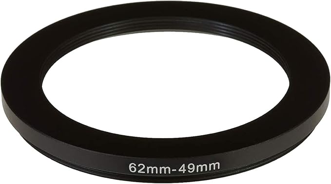 NinoLite 62mm to 49mm Camera Lens Aluminum Alloy Step Down Ring Adapter Ring (Step Down Ring) Black