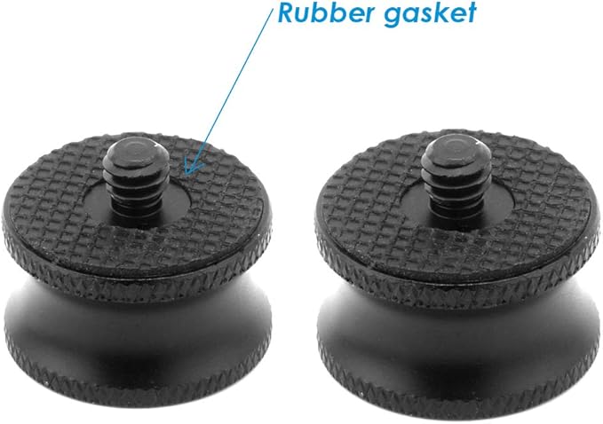 (2 Packs) 3/8" Female to 1/4" Male Thread Screw Mount Metal Adapter, 3/8 inch - 1/4 inch Tripod Plate Screw, Aluminum Alloy, Rubber Gasket