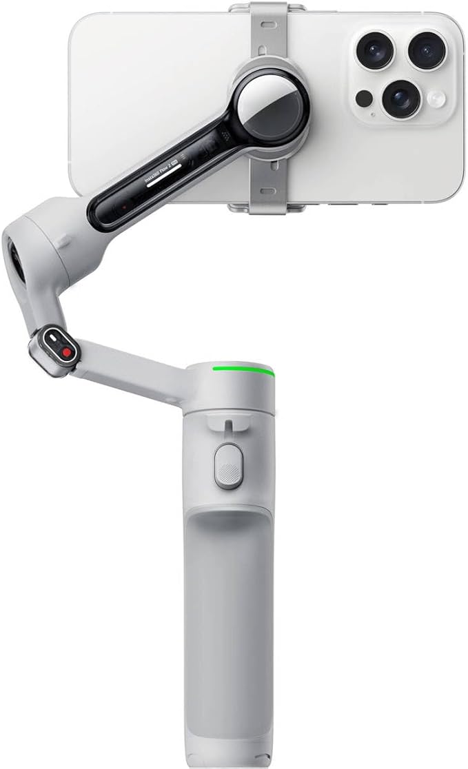 Insta360 Flow 2 Pro Grey- AI-Powered Smartphone Stabilizer, Auto Tracking Phone Gimbal, 200+ App Tracking with Apple DockKit, 3-Axis Stabilization, Built-in Tripod/Selfie Stick, Portable & Foldable