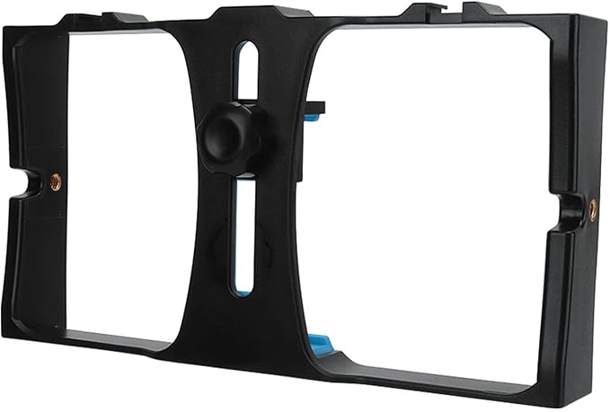 Smartphone Video Rig, ABS Portable Handheld Smartphone Video Stabilizer Rig Phone Camera Cage Handheld for Livestreaming Vlog (Blue)