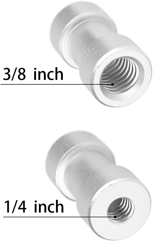 3 Pieces 1/4" 3/8" Tripod Screw Converter Adapter Flash Light Stand Connector Camera Spigot for DSLR Camera,Tripod,Shoulder Rig,Lighting Equipment,Camera Cage,LED Panel,GoPro