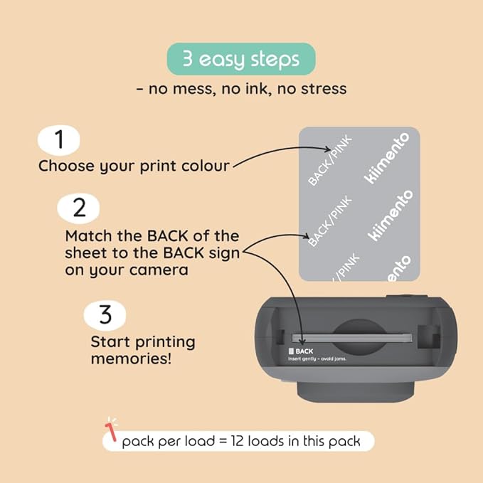 kiimento Ink-Free Instant Print Camera P2 Sky Blue + Two 40-Prink Pack