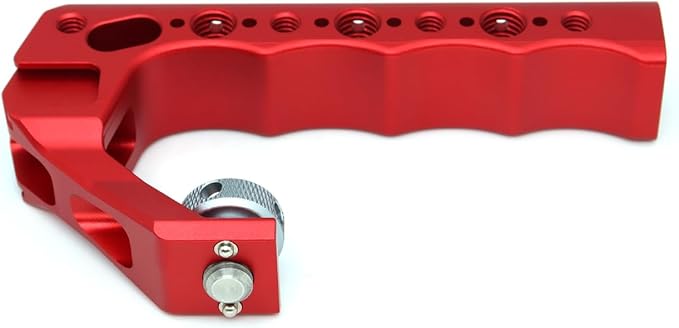 SZYingXian 3/8“ Fixed Screw Camera Top Handle for ARRI Grip for Camera Cage, Universal Video Rig with Cold Shoe Adapters for DSLR Camera with Microphone/LED Light/Monitor (Red)