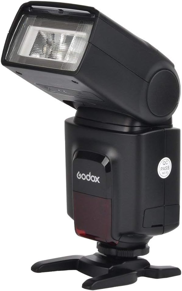 Godox Wireless 433MHz GN38 Camera Flash Speedlite with Built-in Receiver with RT Transmitter Compatible for Canon Nikon Sony Olympus Pentax Fuji DSLR Cameras with Diffuser + Filters