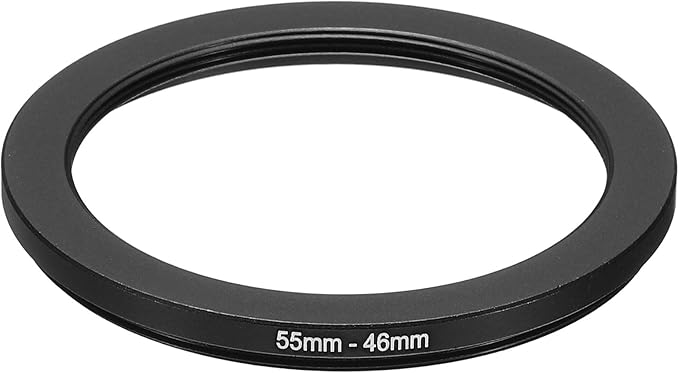 PATIKIL 55mm-46mm Metal Step Down Ring, Camera Lens Filter Adapter Ring Aluminum Filter Adapter Ring for Camera Lenses Hood, Black