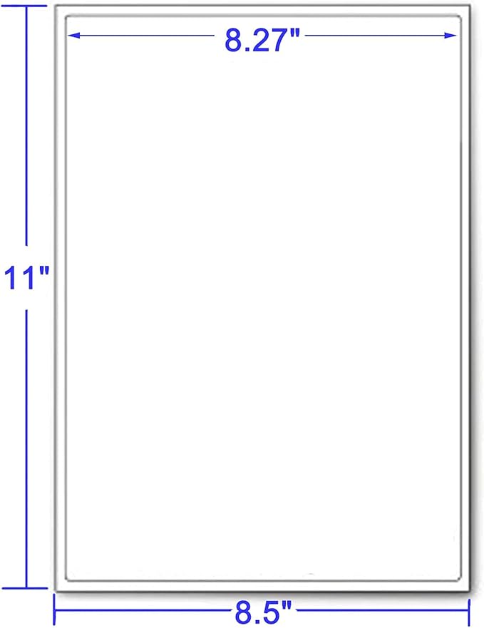 LabelMore 100 Sheets, Printable Sticker Paper, 8.5" x 11" Sticker Printer Paper Sheet for Laser & Inkjet Printers