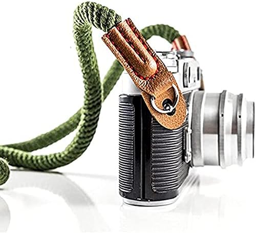 Camera Rope Strap 100cm Soft Cotton Camera Strap Vintage Neck Shoulder Belt Strap for Mirrorless and DSLR Camera. (Army Green)