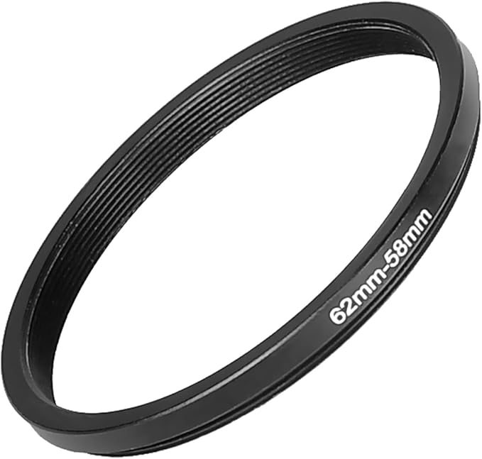 Step Down Rings 62mm to 58mm Metal Lens Filter Adapter Ring for All Brands, UV, ND, CPL 62mm Lens to 58mm Filter Size Accessories