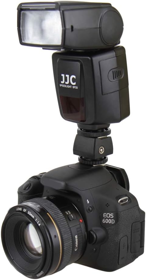JJC Standard Hot Shoe Adapter with Extra PC sync Connection Port & 3.5mm Mini Phone Connection Port for Connecting Cameras to Additional Off-Camera Flash,Studio Light,Strobes or Other Accessories