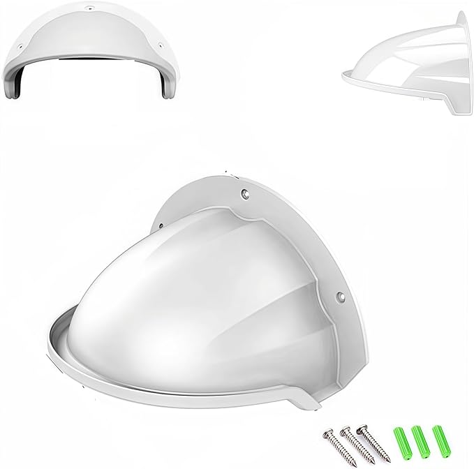 Universal Sun Rain Shield for Outdoor CCTV Cameras - Anti-Glare Weather Cover, Protects Cover for Nest/Ring/Hikvision/Dome/Bullet Cameras, White ABS Plastic