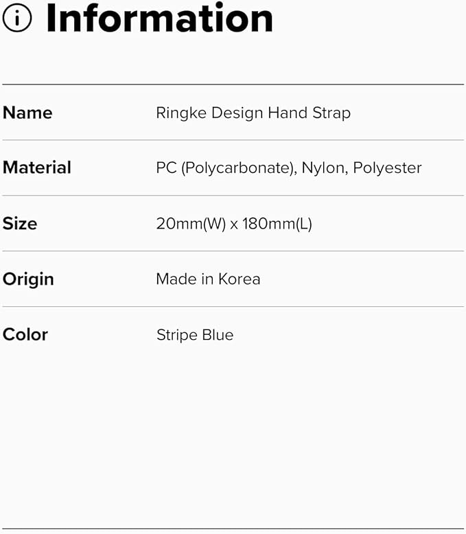 Ringke Hand Strap [Adjustable Wristlet Lanyard with Sturdy String] [One-Touch Buckle] for Phone Case, Camera, Keys, USB Flash Drive, and ID Badge - Stripe Blue