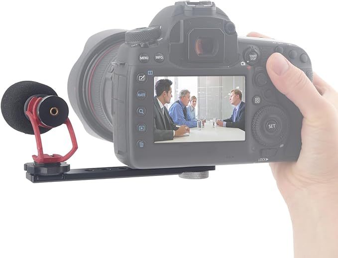 Rigdance 1/4 Cold Shoe Camera Extension Bracket for DJI Pocket 3, Hot Shoe Extension Camera Flash Bracket for Light, Mic, Compatible with Sony A6500 A6400 6300 6000, Aluminum-5.5" Long