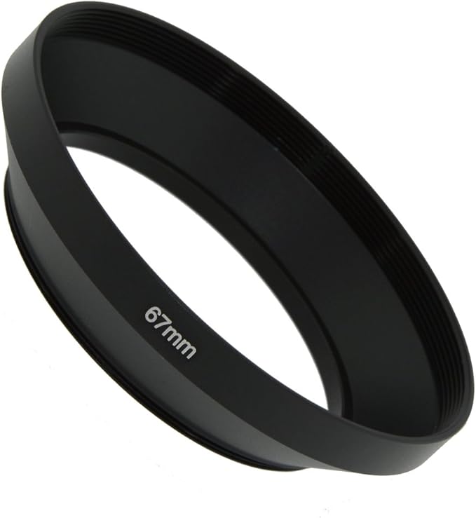 SIOTI 67mm Lens Hood, Oxidation Matte Anti Reflective Treatment, Aluminum Alloy, with 1 * 77mm Lens Cap, Compatible with Sony/Canon/Nikon/Fuji etc >16mm Camera Lens