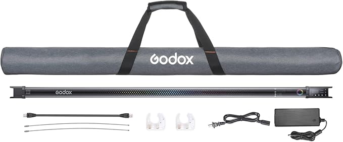 Godox TL120 RGB Tube Light, 2700K-6500K Rechargeable Dimmable Full Color LED Video Light Stick, CRI 96, TLCI 98 with Built-in 5200mAh Battery and APP DMX Control