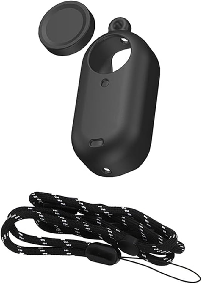 LICHIFIT Silicone Protective Case Set for Insta360 GO 3 Action Camera Housing Soft Shell Cover Skin + Lens Cap + Neck Strap Lanyard Accessories