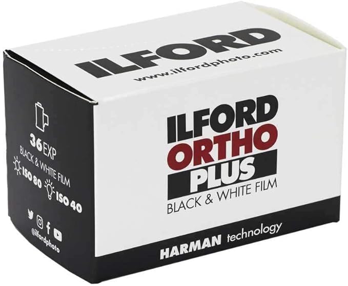 Ilford Ortho Plus 35mm Black and White Negative Film Roll, 36 Exposures