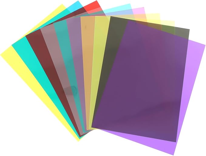 10pcs Dyslexia Overlay for Computer Screen Overlays Light Diffuser Sheets Light Gel Sheets Gel Filtering PVC Photo Filters