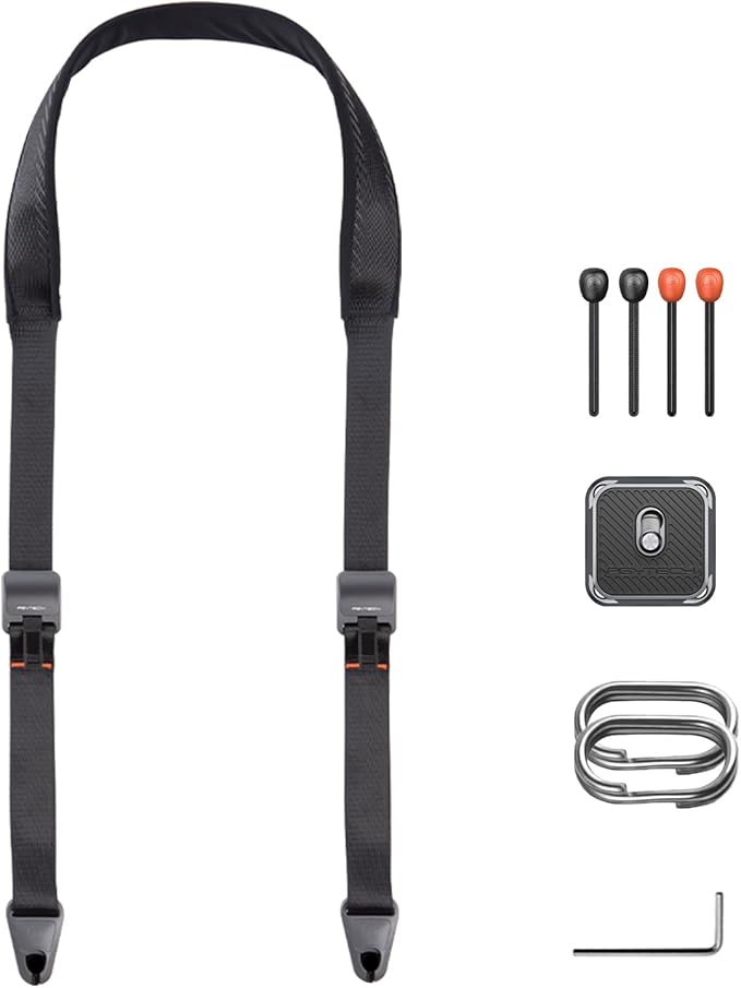 PGYTECH 1.8" Wide Camera Shoulder Strap with Quick Release Plate Wide Camera Neck Straps Long for Photographers Adjustable for DSLR SLR (Night Black)