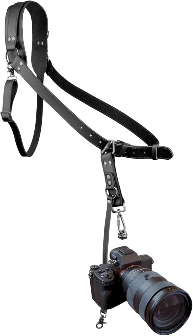 Leather Camera Harness for 1 Camera,Single Camera Strap for Photographers,Camera Shoulder Strap Quick Release DSLR