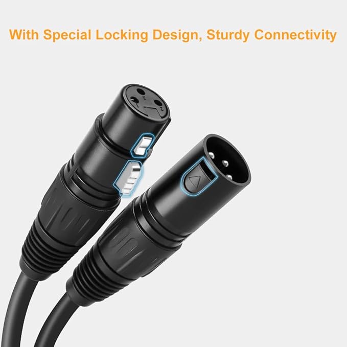 CableCreation XLR to XLR Cable 6FT, 2ps X LR Male to XL R Female Microphone Cable, Balanced 3 PIN Compatible with Shure SM Microphone, Behringer, Speaker Systems, Radio Station and More, Black