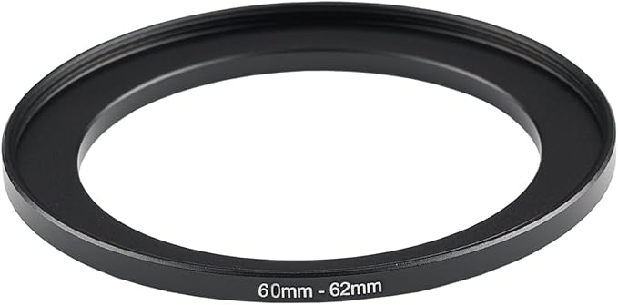 60mm to 62mm Step up Ring Filter Adapter Metal Ring Step up Rings Adapter Filter Compatible with All 62mm UV,CPL,ND,Lens Hood,Threaded Lens ect (60mm to 62mm)