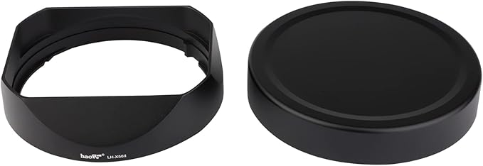 Haoge LH-XF56II Lens Hood Metal Square Bayonet for Fujifilm XF56mm F1.2 R WR Lens, Fuji XF 56MM F1.2 Mark II Lense Hood, with Metal Front Cap