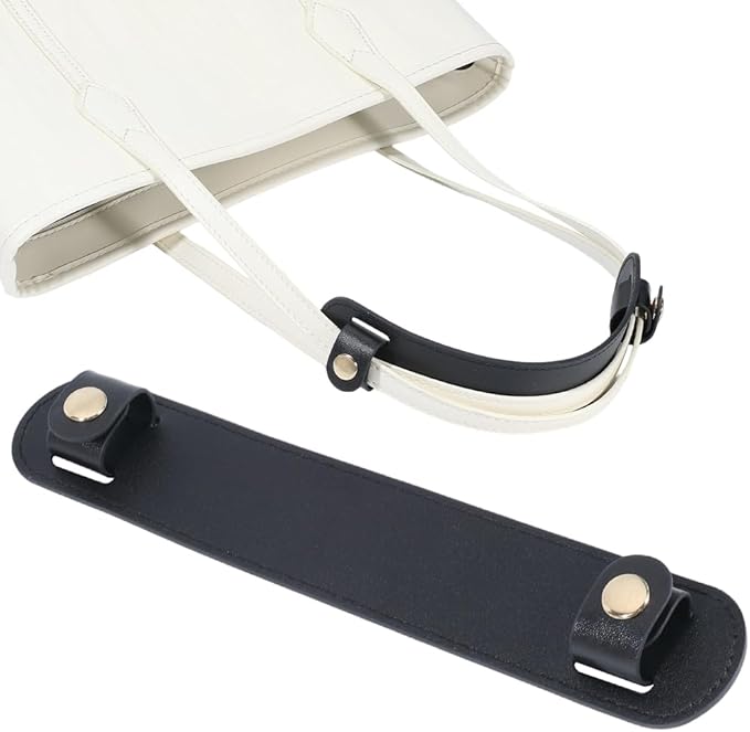 2Pcs Leather Shoulder Strap Pad PU Leather Bag Strap Cushion Pads Replacement Pressure Relief Detachable Handle Wrap Covers for Tote Bags Handbag Purse Luggage Camera Black 9x3.9 Inch
