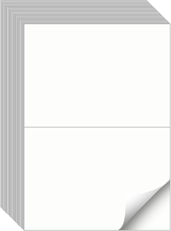 (2000 Sheets, 4000 Labels) Sticker Paper, 11" x 8.5" Half Sheet Shipping Address Labels, 2 Per Page Self Adhesive Mailing Label for Laser and Inkjet Printers