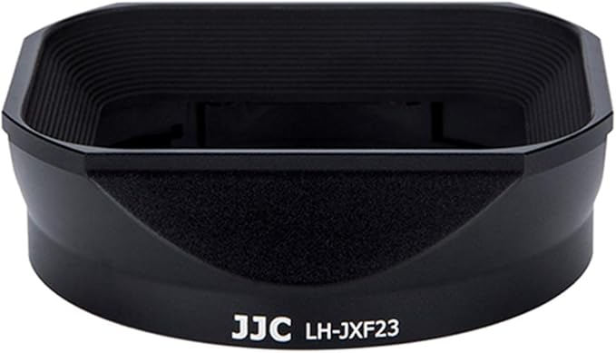 JJC LH-JXF23 Black Bayonet Metal Square Lens Hood for FUJINON XF 23mm F1.4 R XF 56mm F1.2 R XF 56mm F1.2 R APD, with Front Cap, Fuji 23mm F1.4 XF 56mm F1.2 Lens Hood, Replaces Fujifilm LH-XF23