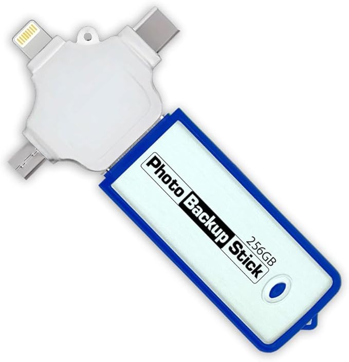 Photo Backup Stick Universal Picture and Video Backup for Any Device - iPhone, Android, Computer, Tablets (64GB)